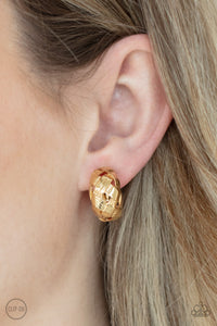 Earrings Clip-On,Gold,Wrought With Edge Gold ✧ Clip-On Earrings