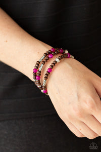 Bracelet Clasp,Bracelet Wooden,Pink,Wooden,Woodsy Walkabout Pink ✧ Bracelet