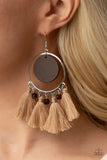 Yacht Bait Brown ✧ Tassel Wood Disc Earrings Earrings