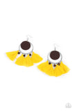 Yacht Bait Yellow ✧ Tassel Wood Disc Earrings Earrings