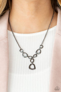 Black,Gunmetal,Necklace Short,Sets,So Mod Black ✨ Necklace