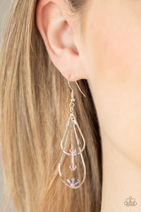 Earrings Fish Hook,Purple,Drop Down Dazzle Purple ✧ Earrings