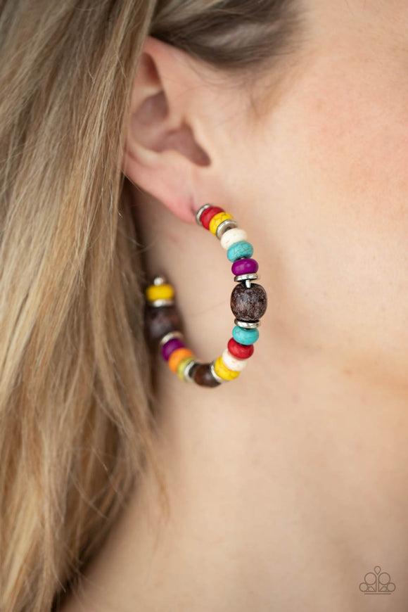 Definitely Down-To-Earth Multi ✧ Wood Hoop Earrings Hoop Earrings