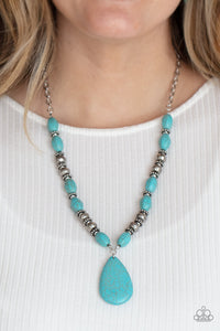 Blue,Necklace Short,Turquoise,Blazing Saddles Blue ✧ Necklace
