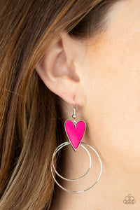 Earrings Fish Hook,Pink,Happily Ever Hearts Pink ✧ Earrings