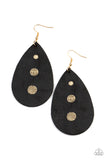 Rustic Torrent Black ✧ Leather Earrings Earrings