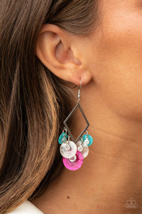 Blue,Earrings Fish Hook,Multi-Colored,Pink,White,Pomp And Circumstance Multi ✧Earrings