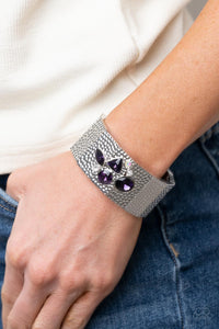 Bracelet Stretchy,Iridescent,Purple,Silver,Flickering Fortune Purple ✧ Iridescent Stretch Bracelet