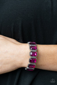 Bracelet Stretchy,Pink,Studded Smolder Pink ✧ Bracelet