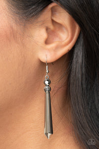 Earrings Fish Hook,Hematite,Silver,Sparkle Stream Silver ✧ Earrings