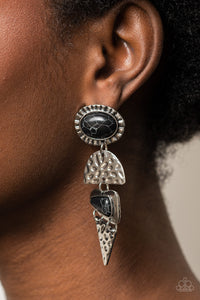 Black,Earrings Post,Silver,Earthy Extravagance Black ✧ Post Earrings