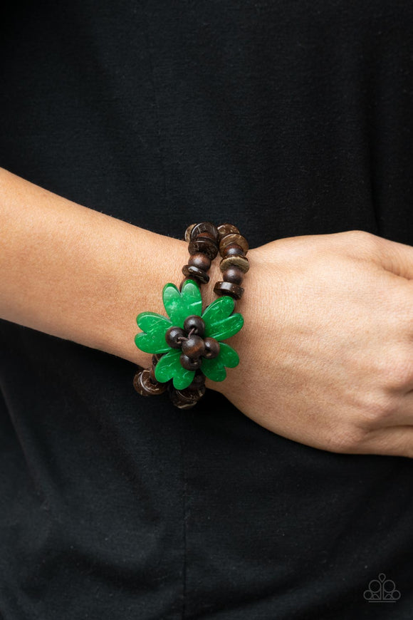 Tropical Flavor Green ✧ Wood Stretch Bracelet Stretch Bracelet