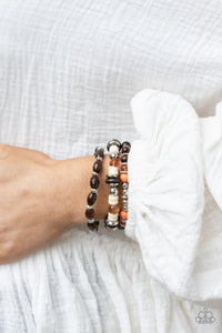 Bracelet Stretchy,Bracelet Wooden,Exclusive,Multi-Colored,Orange,Wooden,Belongs In The Wild Multi  ✧ Wood Bead Bracelet