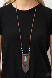 Brown,Leather,Necklace Leather,Necklace Long,Turquoise,Enchantingly Tribal Copper ✨ Necklace