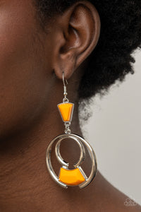 Earrings Fish Hook,Orange,Deco Dancing Orange ✧ Earrings