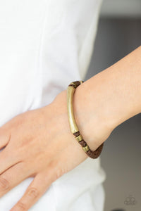 Bracelet Button Loop Closure,Brass,Brown,Urban Bracelet,Grounded in Grit Brown ✨ Urban Bracelet