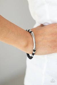 Black,Bracelet Button Loop Closure,Silver,Urban Bracelet,Grounded in Grit Black ✨ Urban Bracelet
