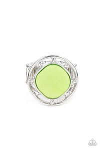 Green,Ring Wide Back,Encompassing Pearlescence Green ✧ Ring