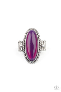 Iridescent,Purple,Ring Skinny Back,Oval Oasis Purple ✧ Ring