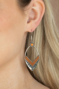 Earrings Fish Hook,Earrings Seed Bead,Orange,Indigenous Intentions Orange ✧ Seed Bead Earrings
