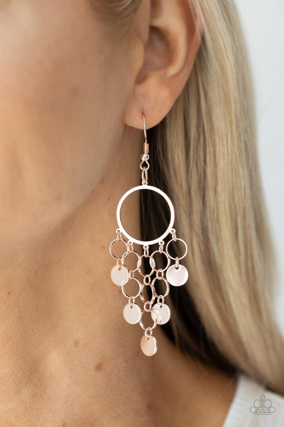 Cyber Chime Rose Gold ✧ Earrings Earrings