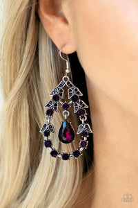 Earrings Fish Hook,Purple,Garden Decorum Purple ✧ Earrings
