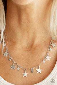 4thofJuly,Holiday,Necklace Short,Patriotic,Silver,Starry Shindig Silver ✧ Necklace