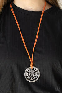 Necklace Long,Orange,Suede,One MANDALA Show Orange✨ Necklace