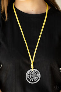 Necklace Long,Suede,Yellow,One MANDALA Show Yellow ✨ Necklace
