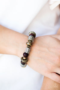 Bracelet Stretchy,Brass,Multi-Colored,Silver,Exploring The Elements Multi  ✧ Bracelet