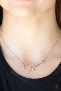 4thofJuly,Necklace Short,Patriotic,Red,Silver,Stars,Proudly Patriotic Red ✧ Star Necklace