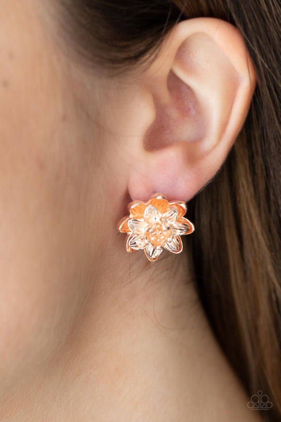 Water Lily Love Rose Gold ✧ Post Earrings Post Earrings