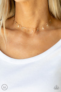 Gold,Necklace Choker,Necklace Short,Little Miss Americana Gold ✧ Choker Necklace