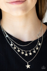 4thofJuly,Necklace Short,Patriotic,Silver,Stars,Americana Girl Silver ✧ Star Necklace