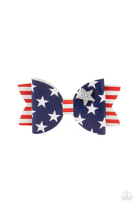 4thofJuly,Blue,Multi-Colored,Patriotic,Red,Stars,White,Red, White, and Bows Multi ✧ Star Hair Clip