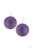 Ocean Canopy Purple ✧ Wood Earrings