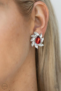 Earrings Clip-On,Red,Sophisticated Swirl Red ✧ Clip-On Earrings