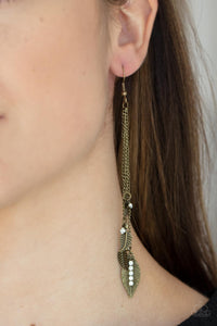 Brass,Earrings Fish Hook,Chiming Leaflets Brass ✧ Earrings