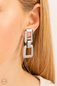 Earrings Clip-On,Silver,FRAME-ous Last Words Silver ✧ Clip-On Earrings