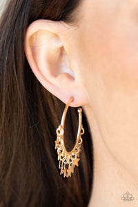 4thofJuly,Earrings Hoop,Gold,Holiday,Stars,Happy Independence Day Gold✧ Star Hoop Earrings