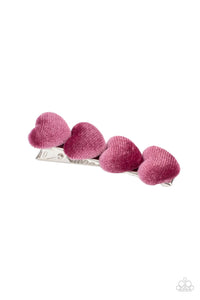 Hair Clip,Hearts,Pink,Valentine's Day,Velvet Valentine Pink✧ Heart Hair Clip