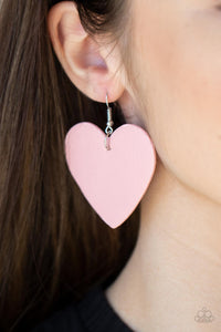 Earrings Fish Hook,Earrings Leather,Hearts,Leather,Light Pink,Pink,Valentine's Day,Country Crush Pink ✧ Leather Earrings