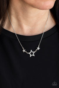 4thofJuly,Holiday,Necklace Short,Stars,White,United We Sparkle White ✧ Star Necklace