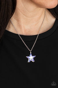 4thofJuly,Blue,Necklace Short,Patriotic,Stars,American Anthem Blue ✧ Star Necklace