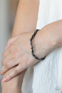 Black,Bracelet Cuff,Gunmetal,Twisted Twinkle Black ✧ Cuff Bracelet