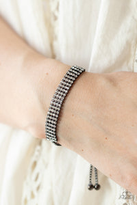 Black,Bracelet Sliding Bead,Gunmetal,A DIAMOND a Dozen Black ✧ Sliding Bead Bracelet