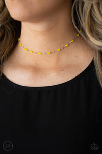 Necklace Choker,Necklace Short,Yellow,Urban Expo Yellow ✧ Choker Necklace