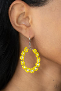 Earrings Fish Hook,Yellow,Festively Flower Child Yellow ✧ Earrings
