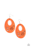 Home TWEET Home Orange ✧ Bird Wood Earrings
