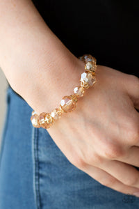 Bracelet Stretchy,Gold,Crystal Collision Gold ✧ Bracelet